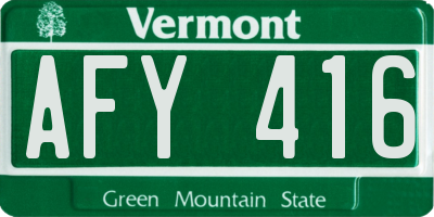 VT license plate AFY416