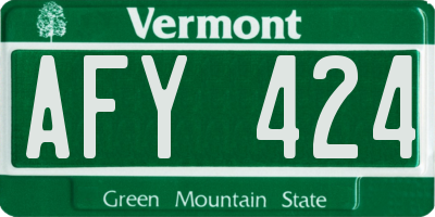 VT license plate AFY424