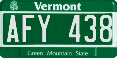VT license plate AFY438