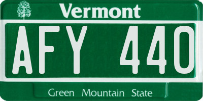 VT license plate AFY440
