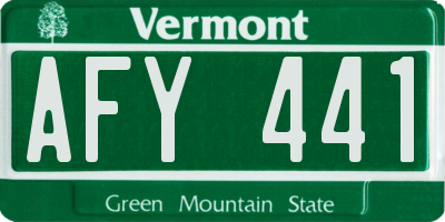 VT license plate AFY441