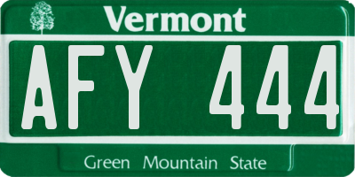 VT license plate AFY444