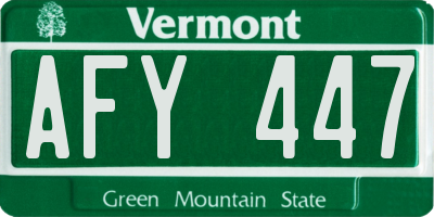 VT license plate AFY447