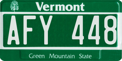 VT license plate AFY448