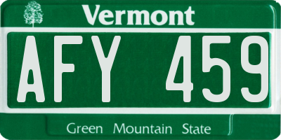VT license plate AFY459
