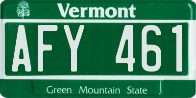 VT license plate AFY461