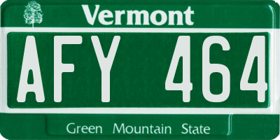 VT license plate AFY464