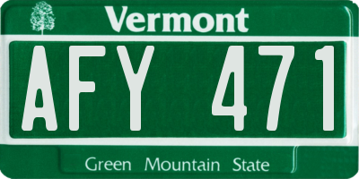 VT license plate AFY471