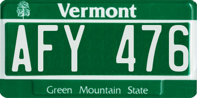 VT license plate AFY476