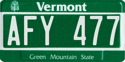 VT license plate AFY477