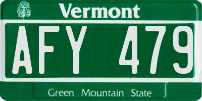 VT license plate AFY479