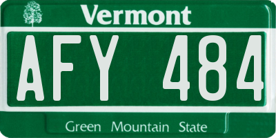 VT license plate AFY484