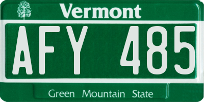 VT license plate AFY485
