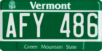 VT license plate AFY486