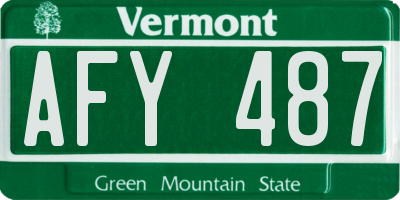 VT license plate AFY487