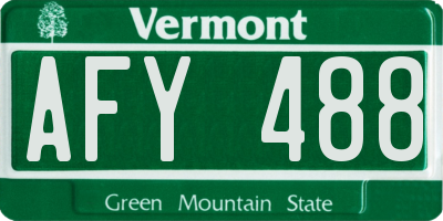 VT license plate AFY488