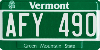 VT license plate AFY490