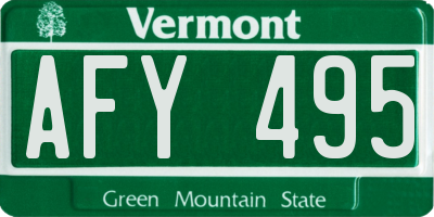 VT license plate AFY495