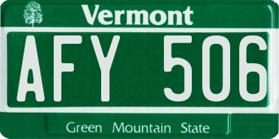 VT license plate AFY506