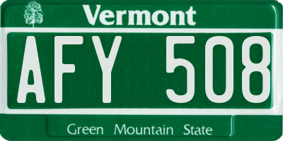 VT license plate AFY508