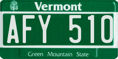 VT license plate AFY510