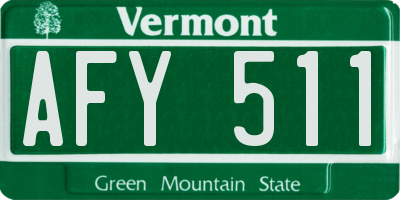 VT license plate AFY511