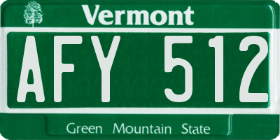 VT license plate AFY512