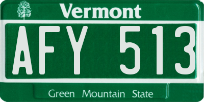 VT license plate AFY513