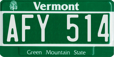 VT license plate AFY514