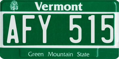 VT license plate AFY515