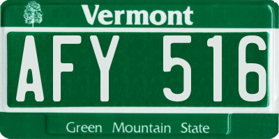 VT license plate AFY516