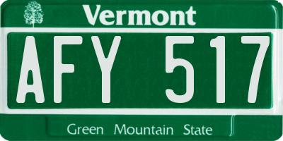 VT license plate AFY517