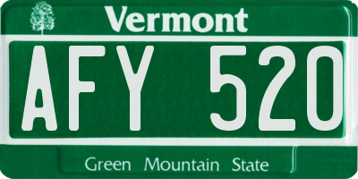 VT license plate AFY520