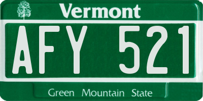 VT license plate AFY521