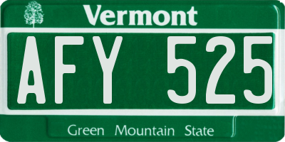 VT license plate AFY525