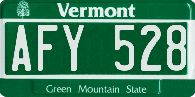VT license plate AFY528