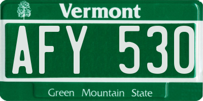 VT license plate AFY530