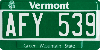 VT license plate AFY539
