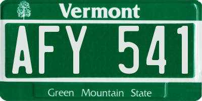 VT license plate AFY541