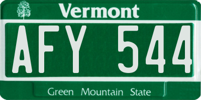 VT license plate AFY544
