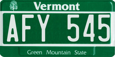 VT license plate AFY545