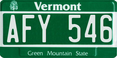 VT license plate AFY546