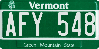 VT license plate AFY548