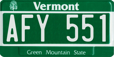 VT license plate AFY551