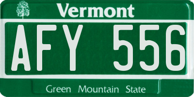 VT license plate AFY556