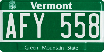 VT license plate AFY558