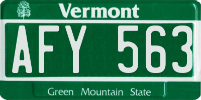 VT license plate AFY563