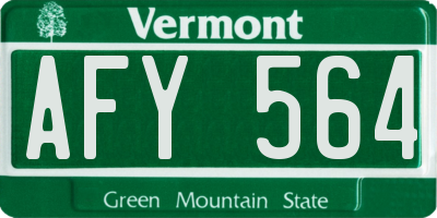 VT license plate AFY564