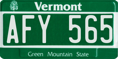 VT license plate AFY565