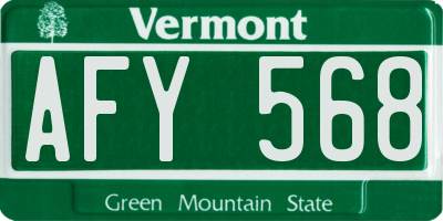 VT license plate AFY568
